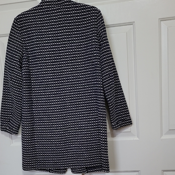 Anne Klein Navy and White Textured Jacket - Picture 5 of 7